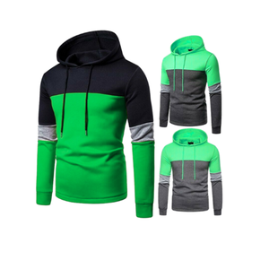 Color Block Hoodie Men's 100% <b>Polyester</b> Fleece Hoodie Custom Plain Pullover Printing Hoodie Sweatshirt - Product Image 1