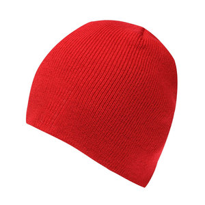 Red Unisex Acrylic Beanie Hat Solid Color Knit <b>Winter</b> <b>Cap</b> Casual Style 56-58CM Head Circumference - Product Image 2