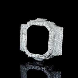 Boîtier de montre de luxe serti de diamants Moissanite, lunette de montre en diamant, bijoux Hip Hop, coque de montre personnalisée Bling - Product Image 4