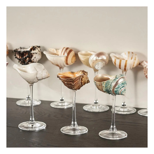 Verre à vin écologique à long pied, fait main, style côtier, pour mariage en bord de mer et décoration intérieure - Product Image 3