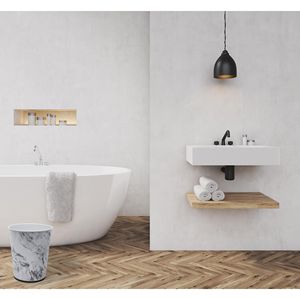 Set di 2 Cestini per Rifiuti Smart Pop-Up Sottili in Marmo per Uso Interno - Product Image 3
