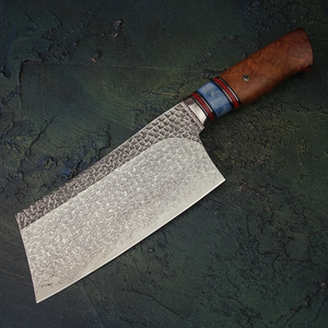 Couteau de cuisine moderne LEGACY BLADES en acier Damas forgé à la main, de qualité supérieure, pour légumes et viande, ambidextre, compatible lave-vaisselle, avec manche en bois - Product Image 1