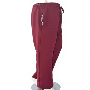 Pantalon de jogging athlétique pour femme bordeaux, coupe ample, respirant, en molleton écologique, taille élastique, fabricant OEM de vêtements de sport - Product Image 1