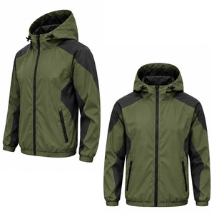 Windbreaker <b>Jacket</b> for <b>Men</b> <b>Lightweight</b> Outdoor Running Water Resistant Full Zip Hooded Sportswear Bulk Order Custom Manufacturer - Product Image 5