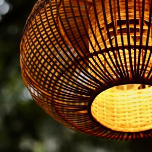 Luminaire suspendu en bambou, design naturel tissé à la main, style asiatique, grande taille pour salon, éclairage de plafond - Product Image 6