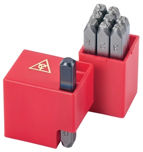 Juego de punzones numéricos de acero de 12 mm y 1/2 pulgada, 0-9, 9 piezas, Cr-V 6150 HRC 58-62, punta endurecida para marcado profundo, OEM/ODM, Taiwán - Product Image 1