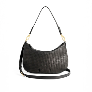 Bolso de Hombro Royaa 2025 Nacional de Inglaterra, de Cuero Genuino, Resistente al Agua, Tejido a Mano, Forma de Media Luna, Forro de Poliéster, con Cierre - Product Image 1