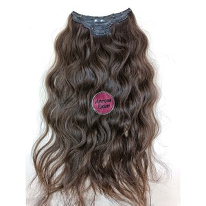 Extensions à clips pré-collées Arrow Exim 100 % naturelles, lisses, Remy, sans couture, cheveux humains indiens, qualité Single Drawn, 100 g, vente en gros - Product Image 1