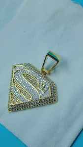 Colgante de Plata 925 con Logotipo de Letra Personalizado, con Incrustaciones de Moissanita VVS, Estilo HipHop, con Forma de Diamante y Nombre de Rapero - Product Image 5