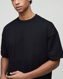 เสื้อยืดคอกลมโอเวอร์ไซส์สำหรับผู้ชาย ผ้าหนา น้ำหนักมาก สีพื้น ทรงหลวม ไหล่ตก สไตล์ฮิปฮอป เป็นมิตรกับสิ่งแวดล้อม รับสั่งทำสีตามต้องการ ขายส่ง - Product Image 6