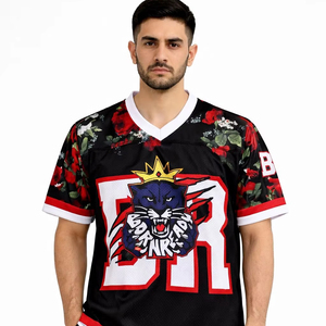 High Quality Custom Logo Light Blue <b>Maroon</b> Gradient Short American Football Jersey 100% Polyester Moisture-Wicking Breathable - Product Image 1