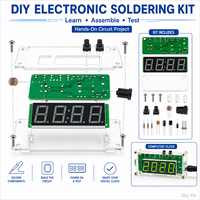 Kit DIY Horloge Numérique Multifonctionnelle à 4 Chiffres LED avec Affichage Heure, Date et Température, Boîtier Acrylique pour Pratique de Soudure Électronique