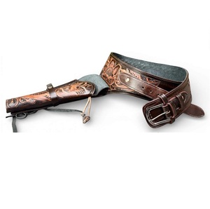 Western Hand <b>Tooled</b> Gun Covers <b>Leather</b> Comfortable Carry Holsters for Security Hold Western Concealed Carry Clip Holster Cases - Product Image 1