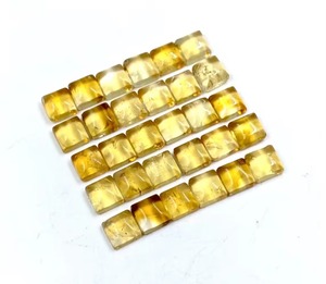 Cabujones de Citrino Amarillo, Gema Cuadrada de 5x5 mm, Piedra Natural, Cristal Curativo, Piedra Suelta, 5 Piezas, Perforación Recta de 0.4 mm - Product Image 2