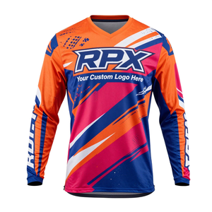 Maillot de motocross haute performance avec logo personnalisé, impression par sublimation, respirant, équipement de course tout-terrain, manches longues - Product Image 3