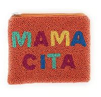 Porte-monnaie brodé personnalisé en perles de verre, motif Mama Cita, avec fermeture éclair, pour usage quotidien, voyage, cadeau, fête, sac fait main