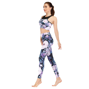 Ensemble de leggings et soutien-gorge de sport respirant pour femme, taille haute, séchage rapide, pantalon long, pour la gym, le fitness, le yoga, grandes tailles - Product Image 5