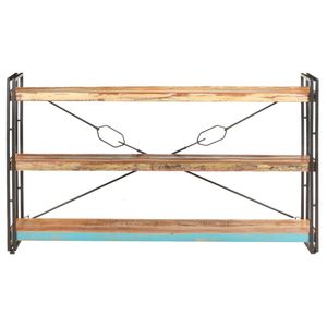 Librería de Madera Reciclada de Colores Mixtos con Acero Negro, un Mueble Único y Elegante para Exhibir en tu Hogar u Oficina - Product Image 2