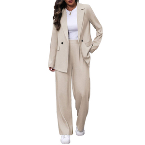 Regular Fit Casual Wedding Suit <b>Set</b> Breathable Office <b>Blazer</b> Ladies Work Dress Pant Comfortable Business Coat Button - Product Image 4