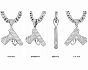 Pendentif Iced en Argent Sterling 925 Plaqué Rhodium avec Moissanite VVS Certifiée GRA, Style Hip Hop pour Hommes, Vente en Gros - Product Image 3