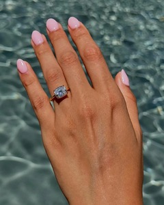 2.81 CT Cushion Cut Iced Out Moissanite Ring 14K Solid Gold Engagement Ring 4 Claw Prong 1.8MM Band Trendy Jewelry - Product Image 6