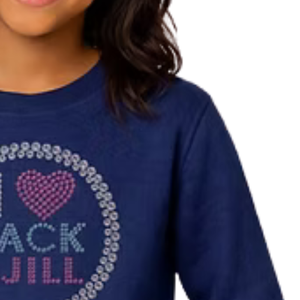 Sudadera con estampado de corazón azul brillante para niñas, suéter informal de manga larga, ropa cómoda para el día a día - Product Image 3