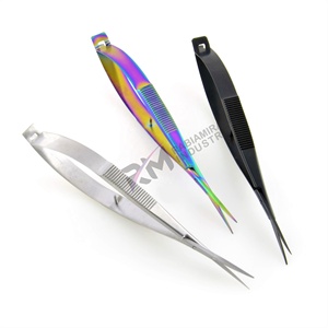 RMI Plasma Color Curved Stainless Steel Brow Scissors Sharp Tip Beauty <b>Tool</b> Right Handed <b>Makeup</b> Scissor For Eyebrow Grooming - Product Image 6