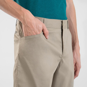 Shorts Bermuda Oxford Solides pour Hommes, Taille Mi-Haute, Fermeture Boutonnée, Logo Avant Décontracté, avec Poches, Couleur Beige, Tissu Tissé, Séchage Rapide - Product Image 5