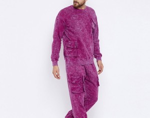 Dernière Version Nouvelle Arrivée Tendance Survêtement Homme Délavé à l'Acide Hiver Décontracté Haute Qualité Confortable Respirant 100% Polyester - Product Image 1