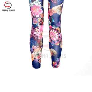 Hot Sale Polyester Stretchy Yoga Pants Drawstring Women Sports Gym Yoga Wear Digital Printing High Waist <b>Tights</b> Woman Leggings - Product Image 5