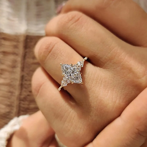 Wholesale 14k Yellow <b>Gold</b> Moissanite Solitaire <b>Ring</b> 6-Prong Setting VVS D-F Color Marquise Cut For Women Engagement <b>Ring</b> Factory - Product Image 2