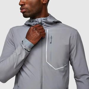 Factory Direct Tracksuit Set Gray Full Zip Selling Solid Color Lightweight Polyester Nylon <b>Wind</b> <b>Breaker</b> Custom Logo Streetwear - Product Image 6
