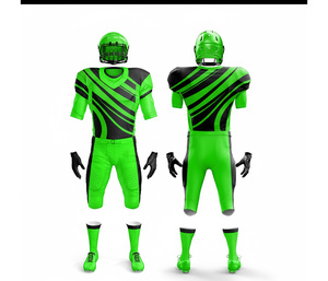 Uniforme de football personnalisé – Tenue d'équipe de football américain |   Ensemble de football avec maillot et pantalon |   Vêtements de sport en polyester respirant - Product Image 2