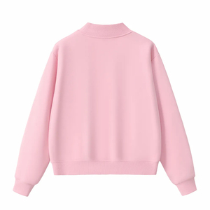 เสื้อสเวตเชิ้ตคอสูงทรงโอเวอร์ไซส์สำหรับเด็ก ผู้ชาย ผู้หญิง ผ้าฝ้ายฟลีซเรียบง่าย สไตล์ลำลอง สตรีทแวร์  รับผลิตเสื้อพิมพ์ลาย - Product Image 2