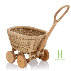 Juguete Infantil Moderno, Carrito de Mimbre Ovalado con Ruedas, Seguro, Ecológico, Resistente, para Uso Escolar y al Aire Libre, MÁS VENDIDO - Product Image 2