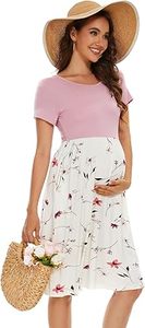 Vestido de Maternidad Casual con Falda y Camisa Estampadas Personalizadas, Transpirable, Vestido Largo de Maternidad para Mujer - Product Image 4