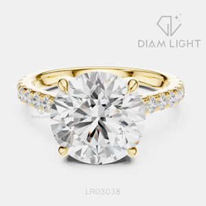แหวนเพชรทรงกลม 4.00 กะรัต เพาะเลี้ยงในห้องปฏิบัติการ ตัวเรือนทองคำขาว 14K พร้อมใบรับรอง IGI สี F+ ความสะอาด VS+ แหวนหมั้นดีไซน์หรูหราแบบใหม่ - Product Image 5