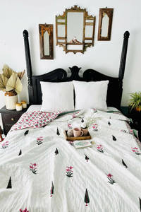 Designer Handmade <b>Bedspread</b> Kantha Quilted Manufacture Reversible Cotton Fabric <b>Patchwork</b> Bed Quilt 100% Cotton for Home, Hotel - Product Image 1