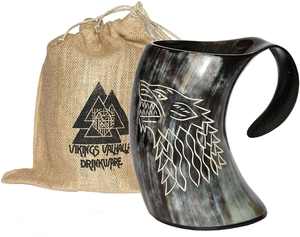 Taza de Cuerno de Búfalo Hecha a Mano con Diseño Animal - Recipiente Único y Ecológico para Beber, Ideal para Coleccionistas Rústicos y Regalos Empresariales - Product Image 2