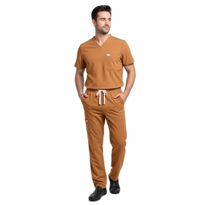 Medical Doctor Men <b>Scrub</b> Suit Cotton Fabric Hospital Uniform Set OEM Custom Clothing Supplier Breathable <b>Scrub</b> Suits Men's - Product Image 2