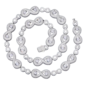 Infinity <b>Choker</b> Necklace Fine Jewelry Pendants & Charms S925 Rhodium Plated Luxury Wedding Jewelry - Product Image 2