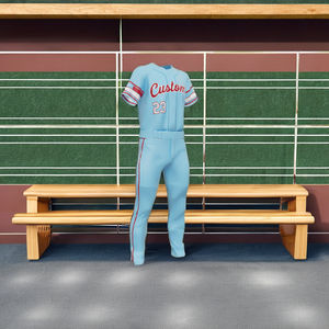 Meilleur uniforme de baseball personnalisé en couleur pour adultes, respirant, 100% polyester, col en V, haute qualité, nom d'équipe personnalisé, vente chaude - Product Image 3