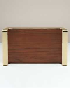 Plateau de service rectangulaire en bois et métal au design fabuleux avec base en bois, design gravé vintage fait main, vaisselle décorative - Product Image 2