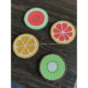 Posavasos Redondos Hechos a Mano con Rayas Rosas y Rojas, Lindos y Decorativos, Aislantes del Calor, para Uso Doméstico, Venta al por Mayor - Product Image 4