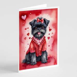 Affenpinscher My Valentine Tarjetas de felicitación Whimsical A7 Tamaño 5x7 Tarjetas de notas en blanco Paquete de 8 con sobres - Product Image 1