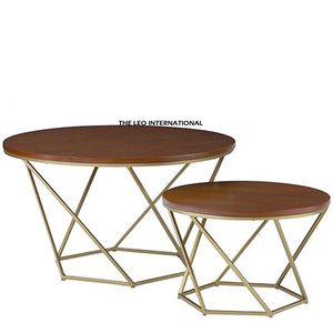Manufacturer Modern Living Room Furniture Tempered Glass Top Black Iron Metal <b>Legs</b> Coffee & Nesting <b>Table</b> - Product Image 2