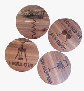 Sous-verres en bois faits à la main - Texture bois naturel - Résistants à la chaleur - Idéal pour un usage quotidien et pour offrir en cadeau - Améliorent l'esthétique de la table - Product Image 5