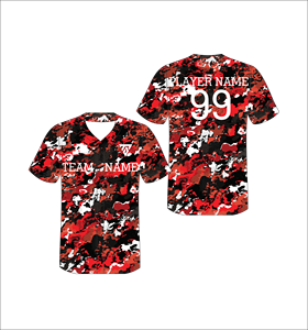 Camiseta de Béisbol Sublimada Personalizada con Camuflaje, Manga Corta, Unisex, para Adultos, Absorbente de Humedad, de Poliéster, con Nombre de Equipo y Jugador - Product Image 1