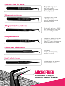 Pince à épiler Charmlash en forme de L à 90 degrés pour extensions de cils, pince à épiler pour technique de volume et de mise en éventail - Product Image 2