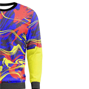 Casual Regular Fit Autumn Gray <b>White</b> Patterned Long Sleeve Sublimation Tie-Dye Fleece Sublimation <b>Sweatshirt</b> <b>Men</b> Crew Neck - Product Image 5